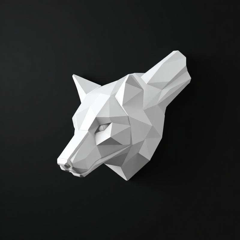 Geometric Wolf Sculpture